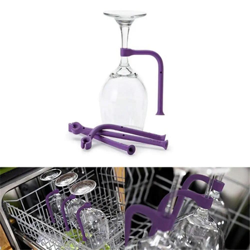 

Stemware Wine Glass Saver - Silicone Wine Glass Holder for Dishwasher, Flexible Dishwasher Attachments for Wine or Champagne