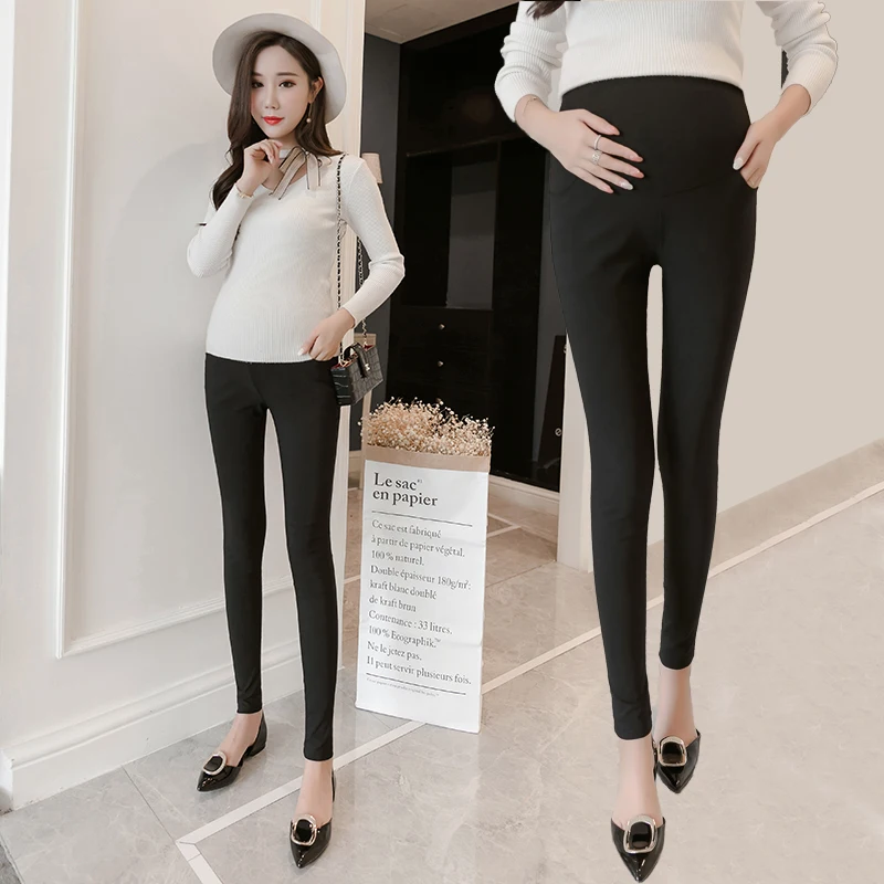 1662# Strech Cotton Skinny Maternity Legging Autumn Fashion Slim Pants Clothes for Pregnant Women Belly Pregnancy Clothing