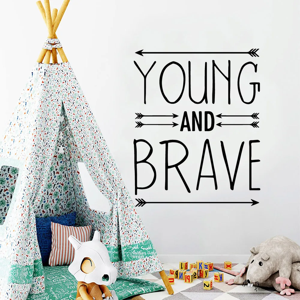 

Removable young and brave Wall Art Decal Wall Stickers Pvc Material For Kids Rooms Wall Art Decal