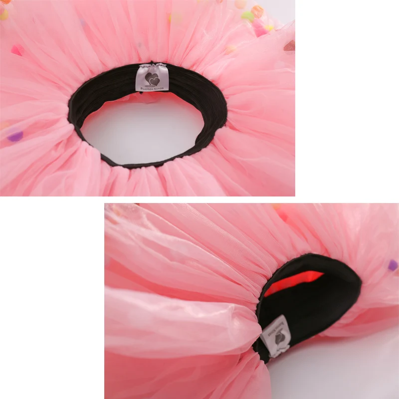 Buenos Ninos Baby Girls Fluffy 8-Layers Ballet Dance Pettiskirt Girl Princess Tulle Skirt With Pompom Puff Balls For 1-6T 122
