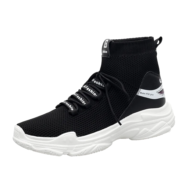 

YRRFUOT Men's High Top Running Shoes Brand High Quality Non-slip Walking Shoes Outdoor Sneakers Thick Bottom Trend Sports Shoes
