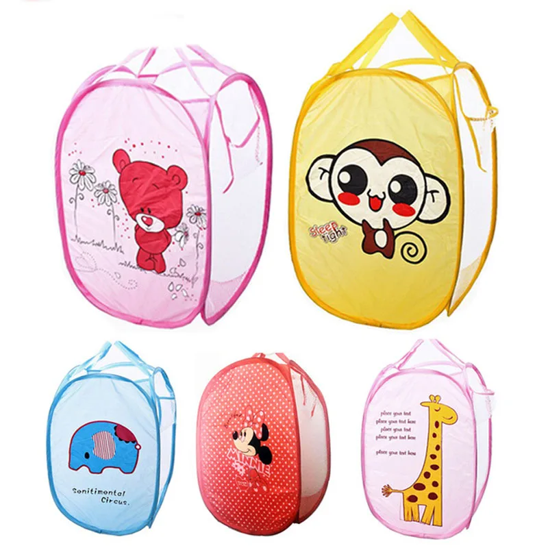 التوابع مرحبا الكرتون كيتي قرد الأطفال لعبة الأحذية أشتات تخزين منظم للطي الملابس القذرة سلة تخزين ملابس