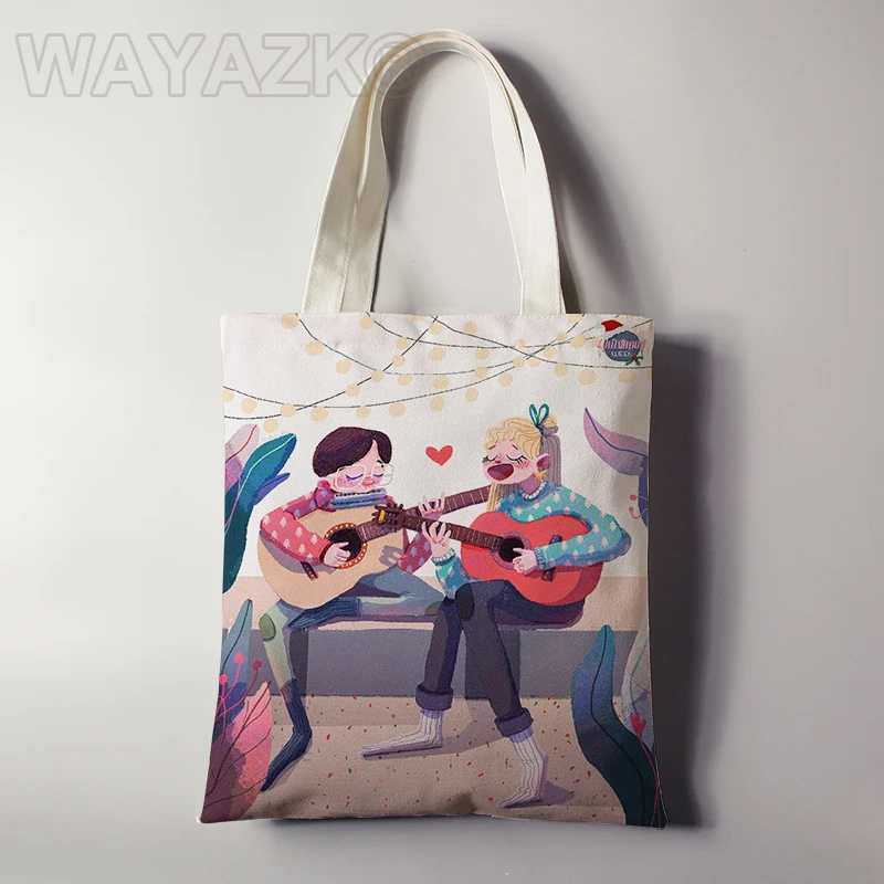 1 piece/lot eco printed reusable shopping bag cotton