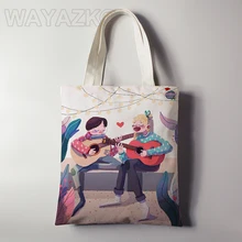 1 piece/lot eco printed reusable shopping bag cotton