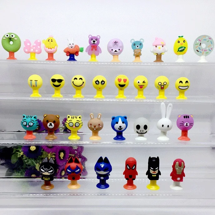 

TPR Mini Sucker Cup Toy Face Expression Happy Face Dinosaur Funny Korean Animals Action Figure Pencil Topper Toys Kids Gifts