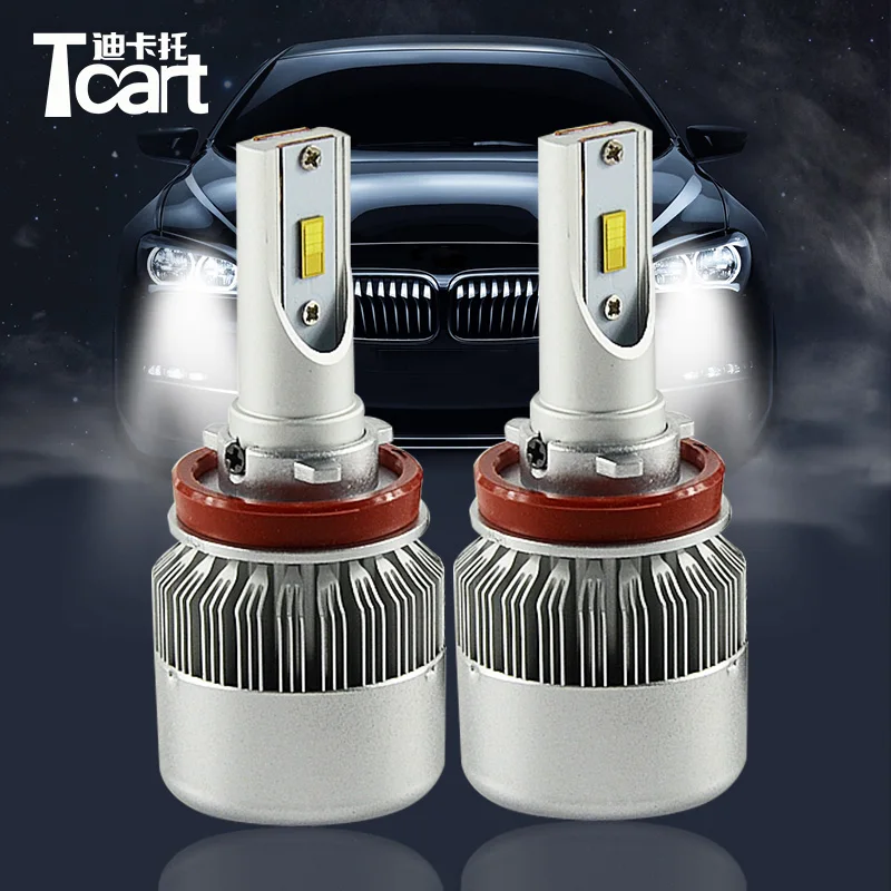 Tcart car led lights H11 LED Headlight auto Headlamp H8 H9 H11 Low BEAM Dipped beam C6F 6000K