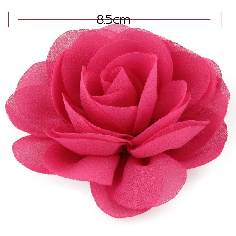 Розничная 8,5 см шифоновые лепестки для новорожденных цветок мака заколки для волос рулон Роза ткань цветы для волос Детские волосы для девочек Аксессуары