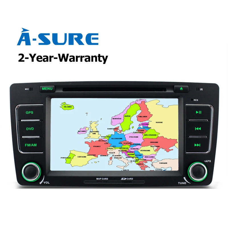 A Sure Car GPS sat nav Navigation DVD Player Stereo For SKODA With