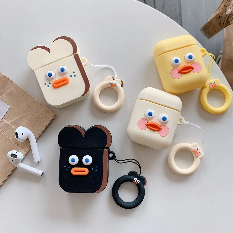 Чехол для наушников с милыми мультяшками чехол Airpods 2 Мягкий силиконовый тонкий 1