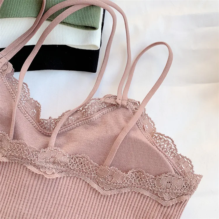 TERMEZY Bra Wire Free Bras For Women Thin Cotton Lace Bralette Seamless Thin Underwear Sexy Lingerie Soft Bras For Women (5)