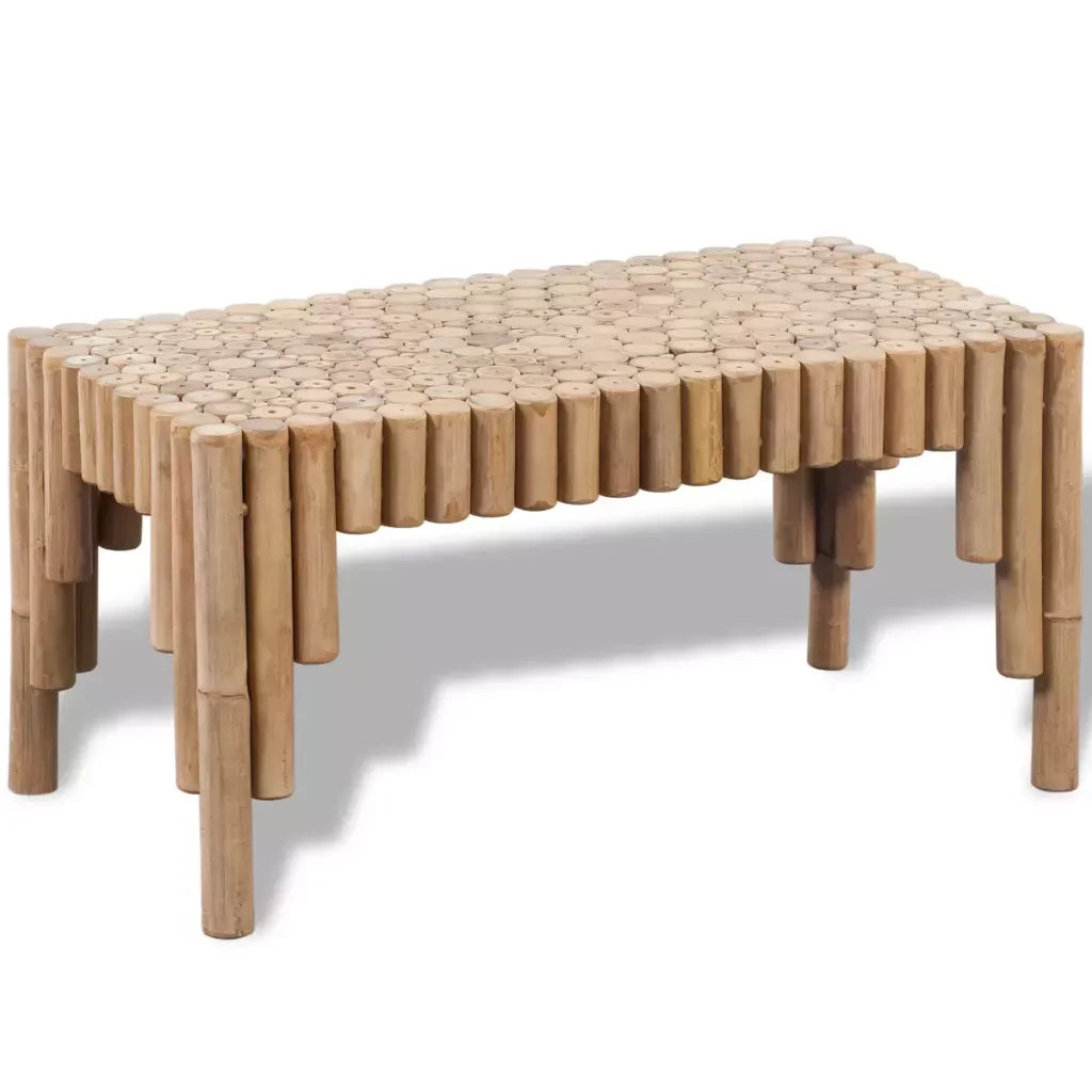 

Bamboo Coffee Table Small Size Simple Home Decor Table Retro Solid Wood For Garden/Living Room Indoor Outdoor Furniture Table