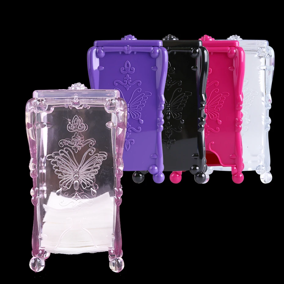 

1Pc Makeup Cotton Pad Storage Butterfly Container Nail Polish Remover Case Organizer Cosmetic Empty Box Nail Manicure Tool TR014