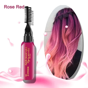 

Brand DIY New Hair Dye Color Not Hurt Hair Easy To Clean Non-toxic One-time Temporary Mascara Hair Cream 13 Colors for Choice