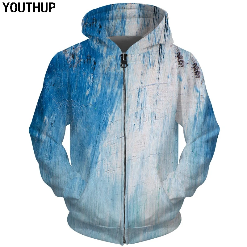 YOUTHUP 2020 новые толстовки на молнии для мужчин и женщин с капюшоном принтом брызг