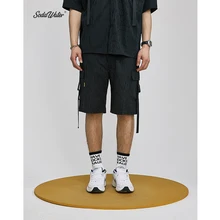 Сода воды Мужская одежда Повседневная Карманы Шорты уличная мужская повседневная шорты полосатые мужские повседневные рубашки 9318S