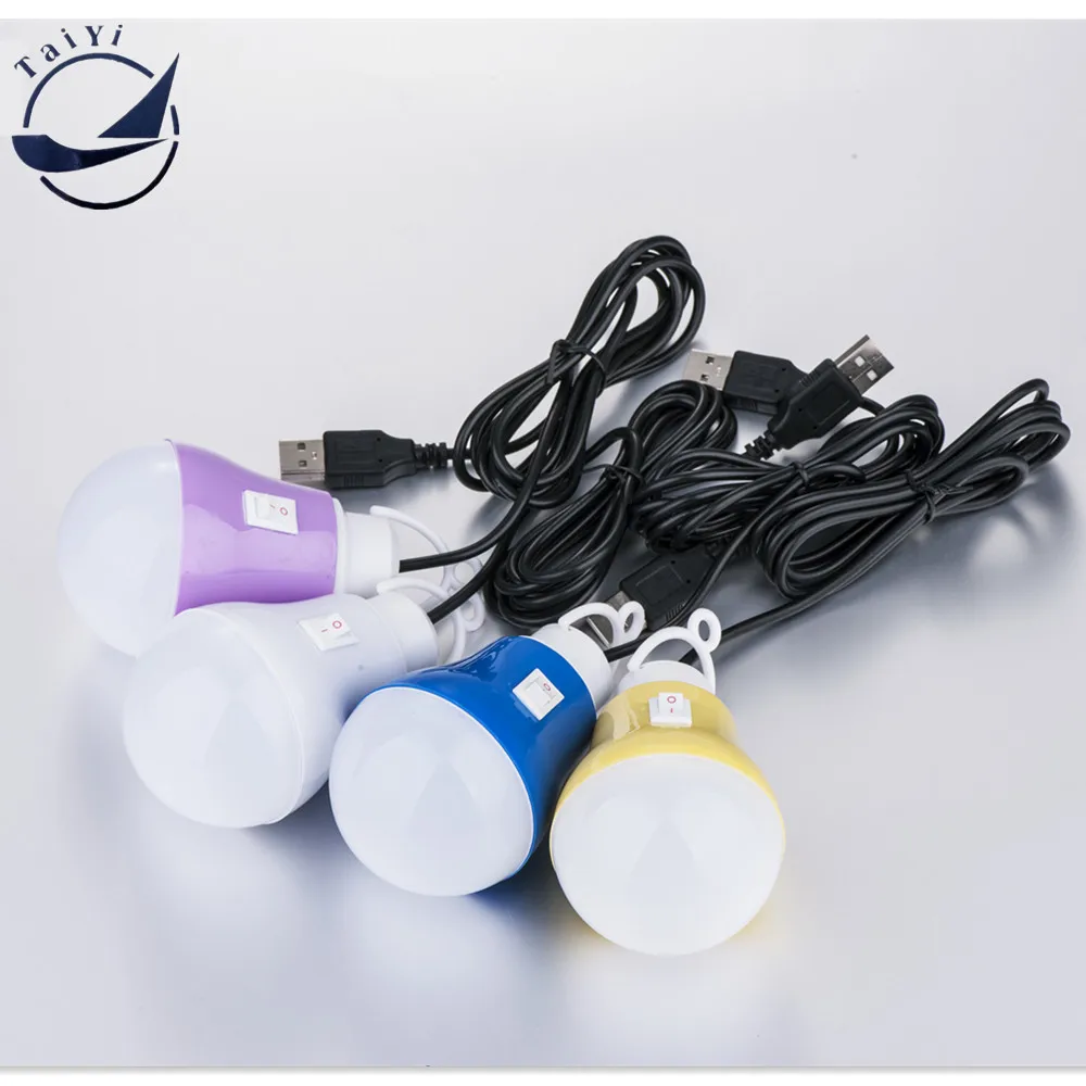 [TAIYI]100 USB LED Bulb Reading Light Portable Night Light 5V DC 5W