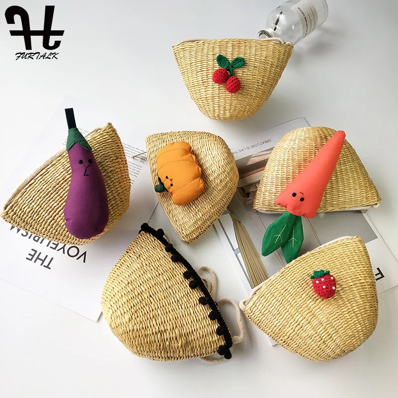 

FURTALK Summer Straw Bag for Child and Women Beach Bag Girls Cute Summer Bags Accessories