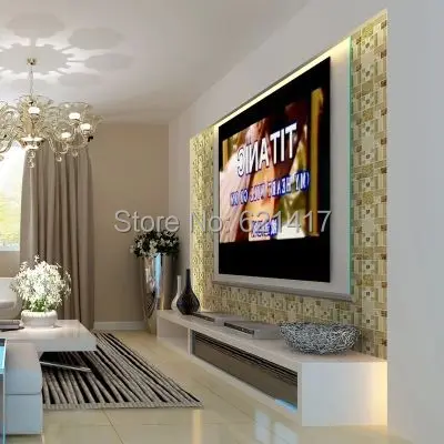 glass mosaic mixed stone with shell gold resin