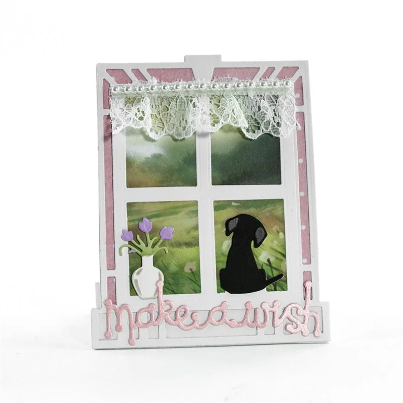 

Window Dogs Vase Metal Cutting Dies Stencil for DIY Scrapbooking Paper Cards Making DIY Decorative Crafts Supplies New 2018 Die