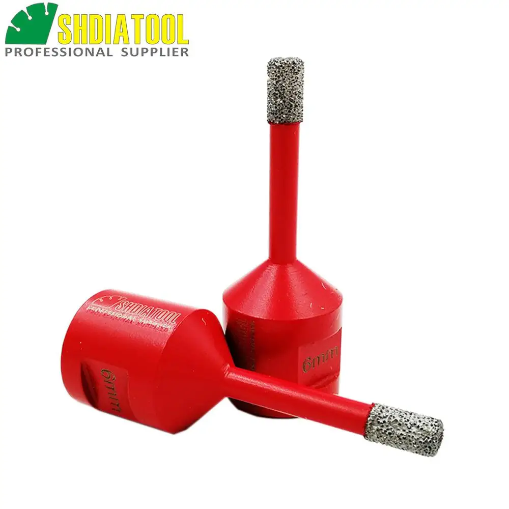 M14 connection 2pcs Vacuum brazed diamond drilling core bits, Dry drilling, Dia6mm