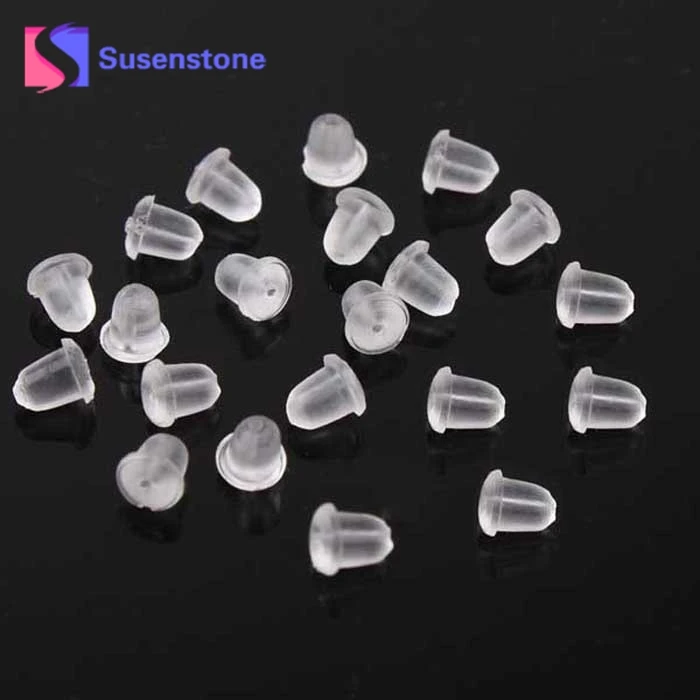 

150pcs Clear Soft Earring Hook Bullet Safety Stopper Earnut Silicone Rubber Back Freeshipping