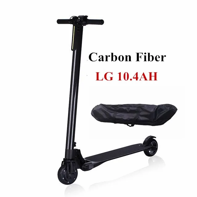 Складная S3 Pro углерода электрический скутер Ховерборд 10.4AH LG Батарея для взрослых и детей электрический велосипед велосипедный спорт - Цвет: Carbon Fiber LG10