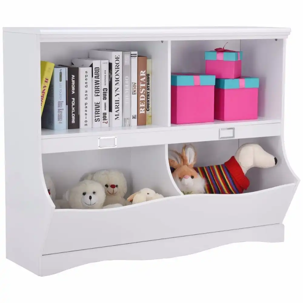 children's toy storage and bookcase unit