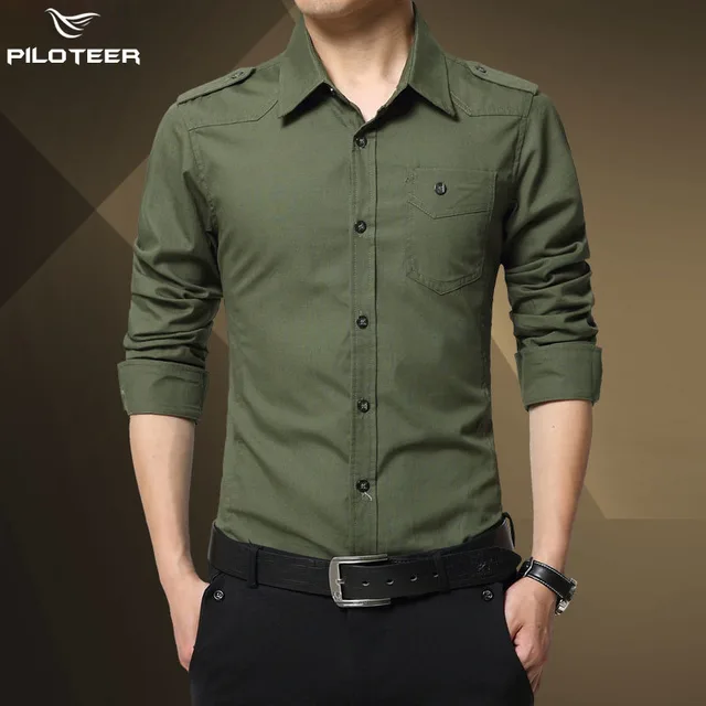 Estilo militar Camisas Para Hombre Camisas Hombre Camisa