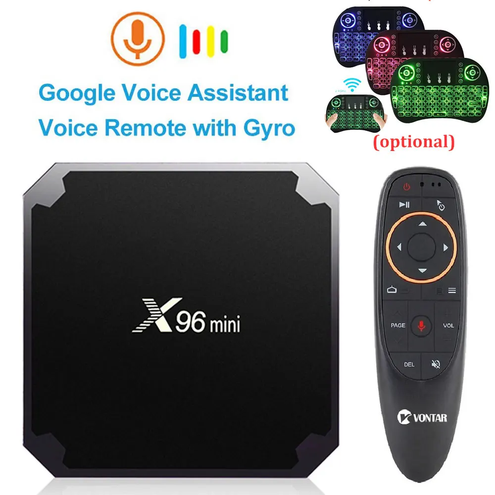 X96mini Android 7.1 TV BOX 2GB16GB Amlogic S905W Quad Core Suppot H.265 4K 30tps 2.4GHz WiFi Media Player IPTV X96 mini 1GB 8GB