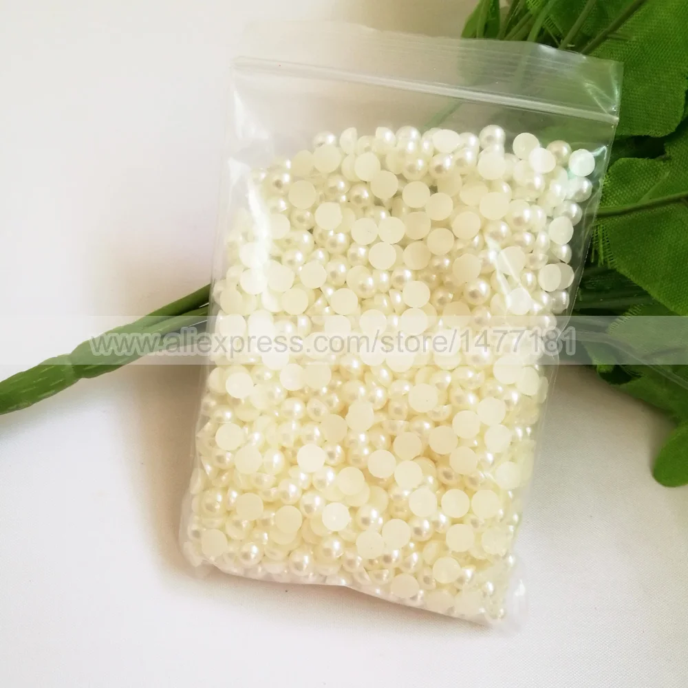 5mm Half Round Pearls ivory