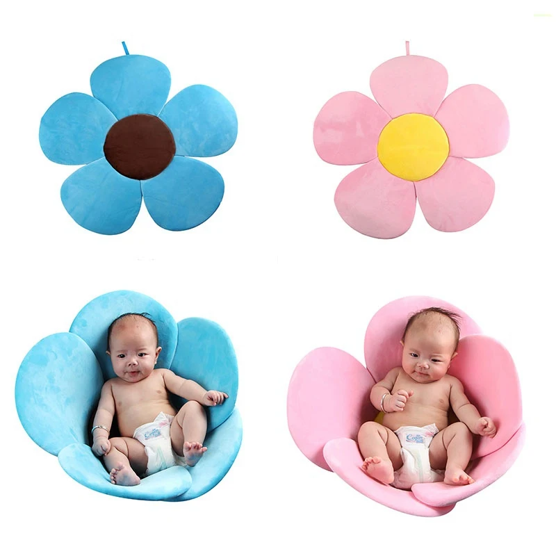 Folding Newborn Baby Bath Tubs Flower Non slip Bath Tub Flowers Bath For Child bath Cushion Mats