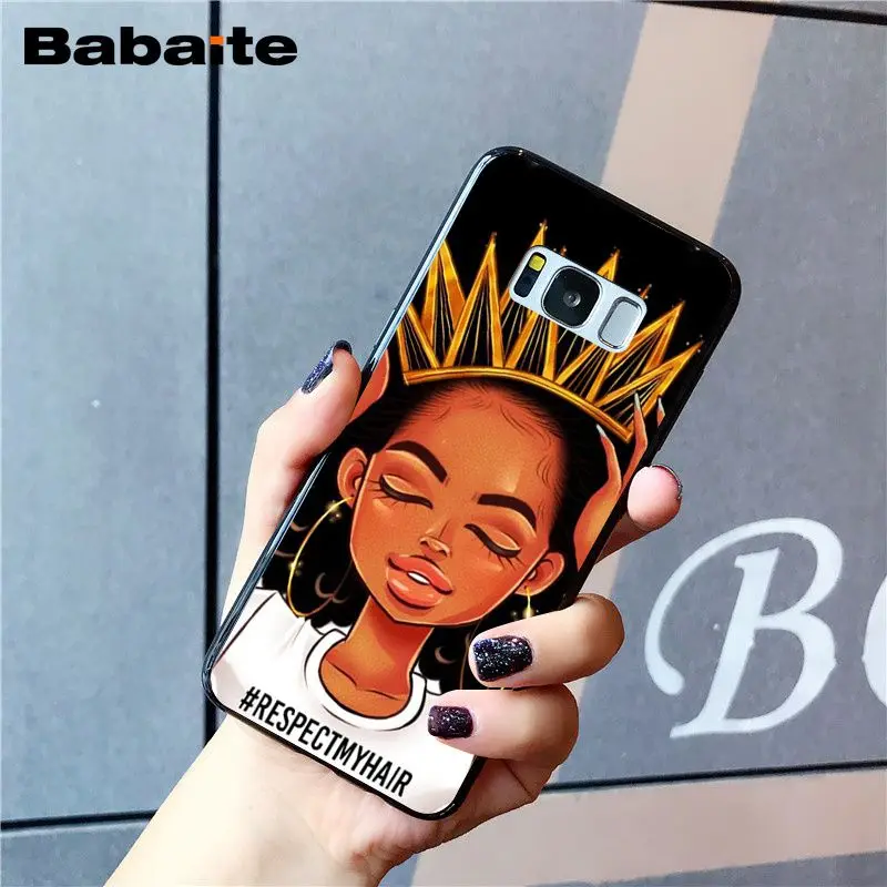 Babaite Queen афро меланин поппин девушка чехол для телефона Samsung Galaxy S9 plus S7 edge S10 Plus S10E