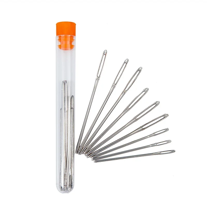 9PCS Stainless Steel Sewing Needle Big Eye Embroidery Needle With