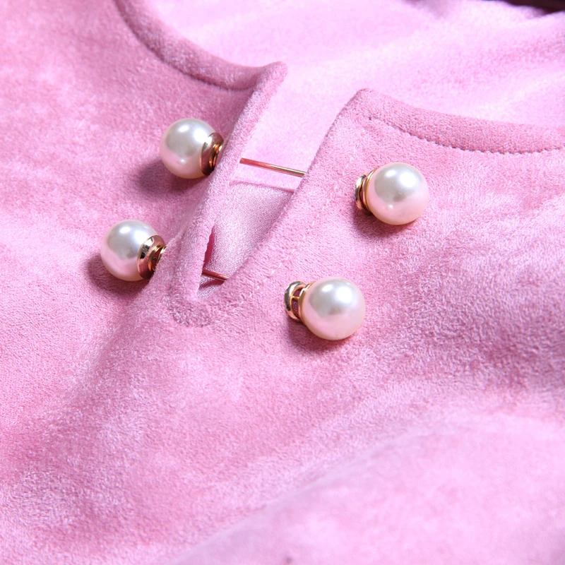 Звезда подиума розовое Замшевое платье Весна Новая мода кисточкой длинный абзац женский прямой круглый вырез замшевые женские платья