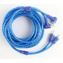 Авто стерео аудио кабель усилитель конвертера Сабвуферный кабель усилитель сабвуфера Чистая медь 5 м автомобильный аудио усилитель 2RCA синий