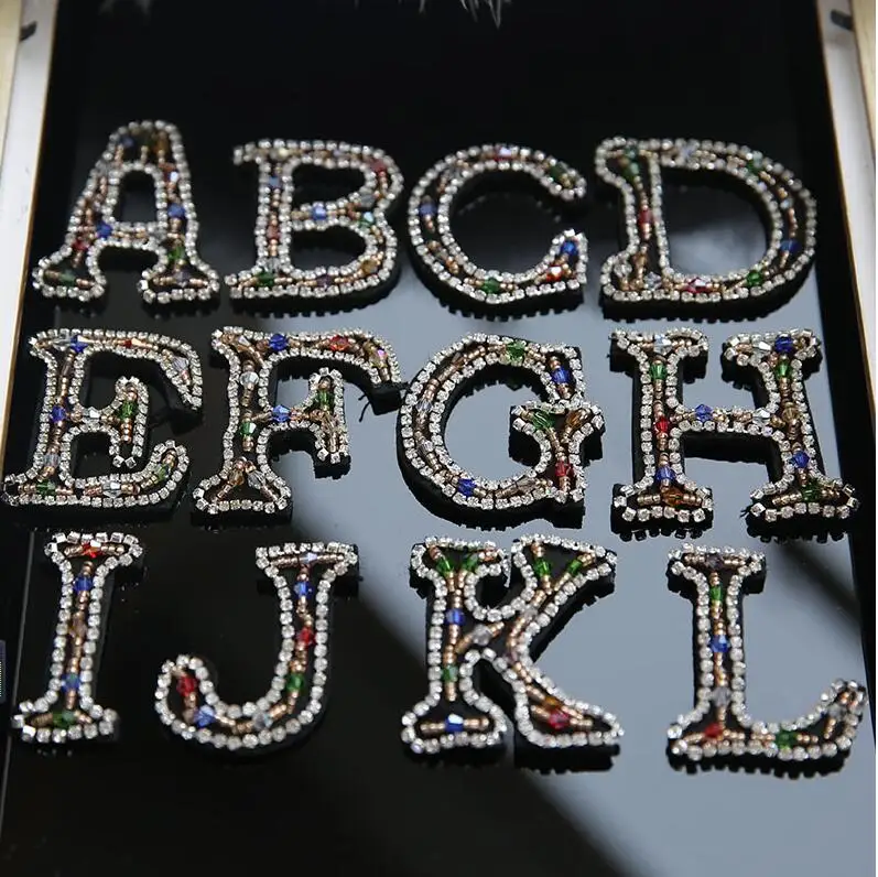 

26 English letters Beaded Patch sequin patch diy clothing decorative supplies embroidery flower bead applique patch