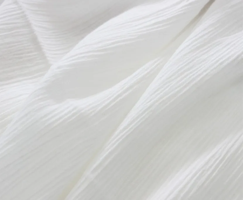 SUJASANMY Soild белый цвет 40X40/68X52 хлопок марля креп ткань одежда измельченный Tissu одежда женская юбка текстиль один метр