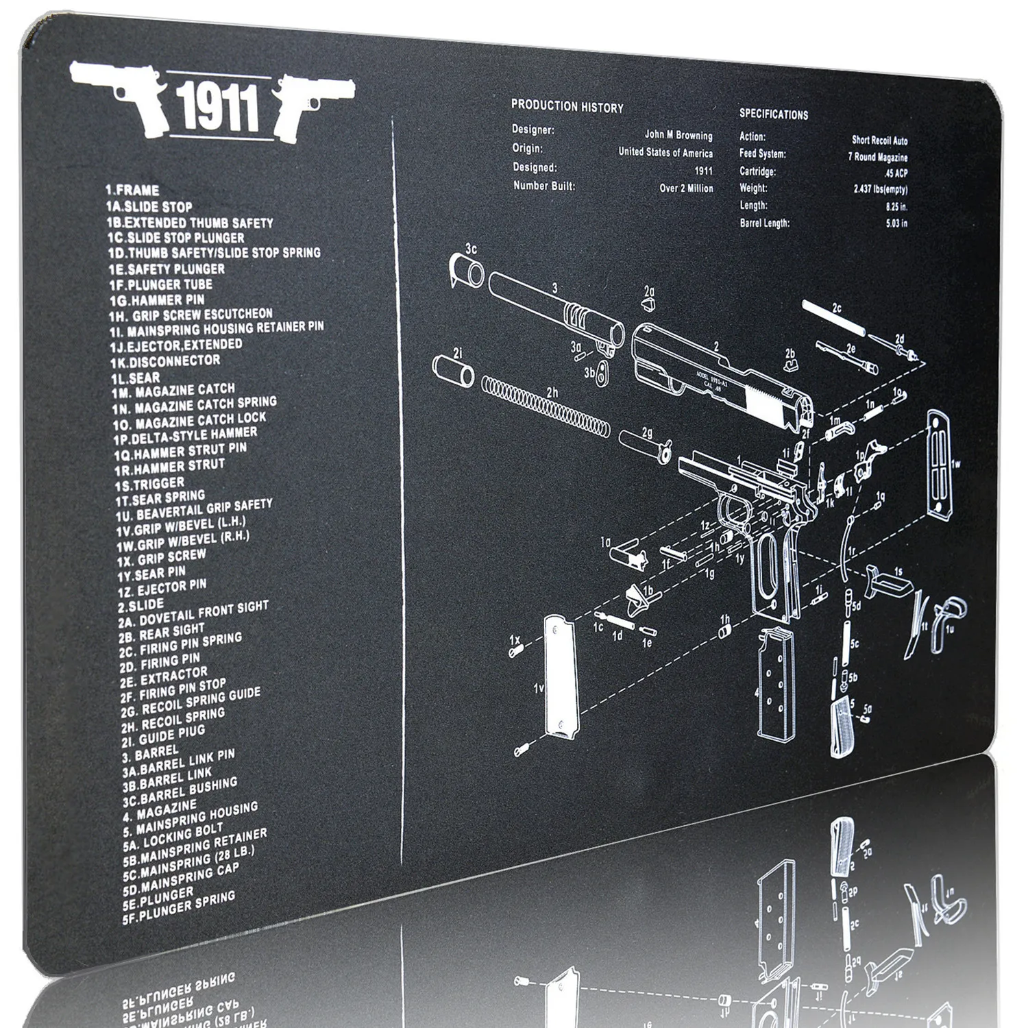 Водостойкий пистолет для чистки резиновый коврик для 1911 пистолетных оружейников оружейный инструмент для разборки с частями список оружия патчи скамейки