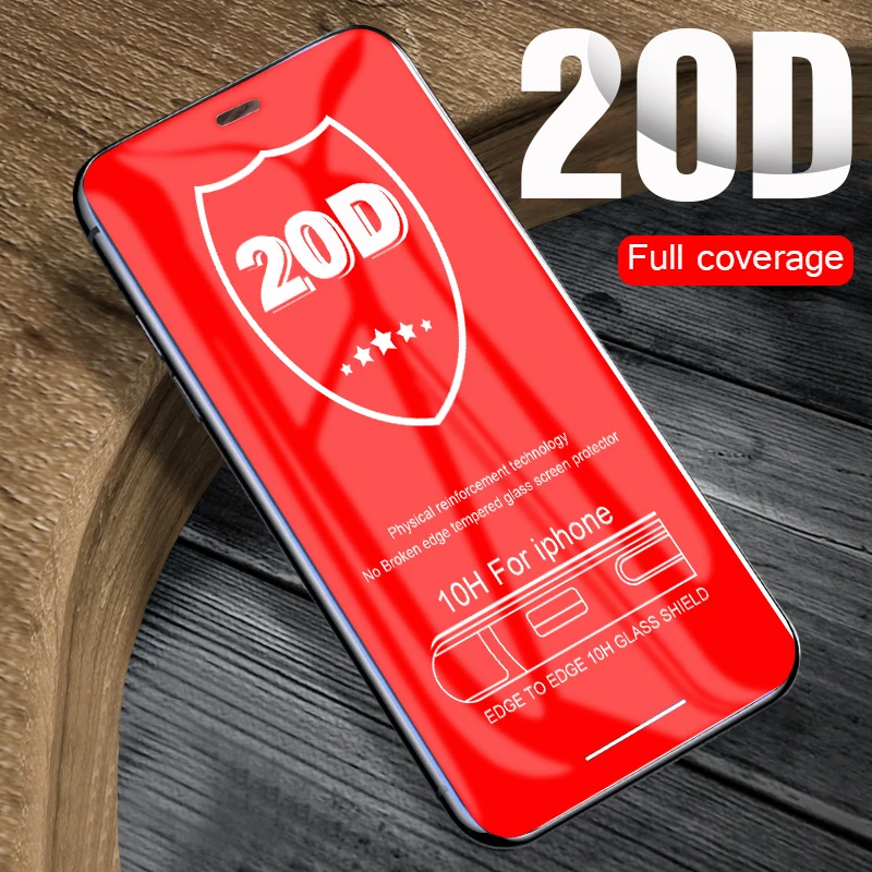

New 20D Curved Full Protective Glass On The For iphone X XR XS Max Screen Protector Film For iphone XS Max XR X Tempered Glass