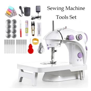 

Mini Sewing Machine Treadle Electric Sewing Machine with Sewing Tools Set Household Electric Multi-function Mini Sewing Machines