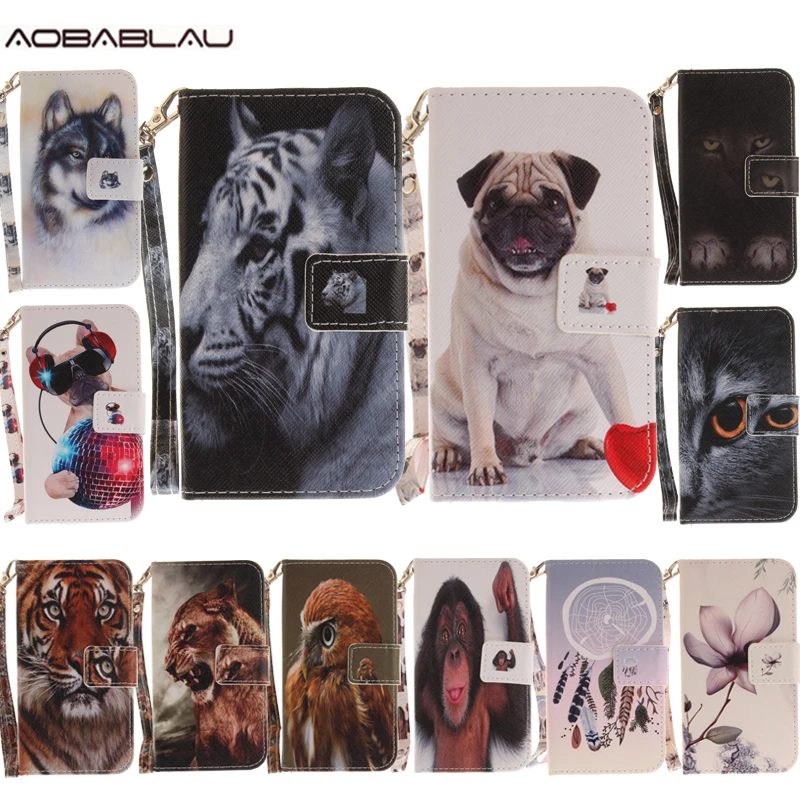 AOBABLAU Hot Sale Wallet Flip Cover For iPhone 5s SE Painted Stand PU Leather Case Coque 5 Phone Cases Fundas | Мобильные телефоны
