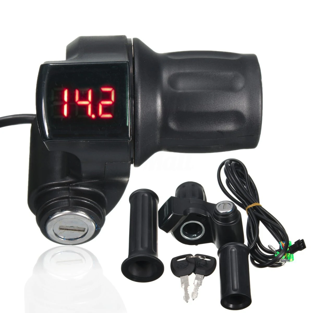 Excellent 2Pcs Black 12V-99V Electric Scooter Bike Throttle Grip Handlebar LED Digital Meter Universal Electric Bicycle Accessories 0 Excellent 2Pcs Black 12V-99V Electric Scooter Bike Throttle Grip Handlebar LED Digital Meter Universal Electric Bicycle Accessories 0