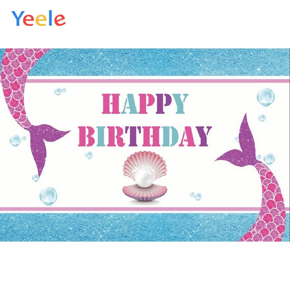 

Yeele Mermaid Seabed Pearl Baby Children Birthday Party Photography Backdrop Custom Photographic Background For Photo Studio