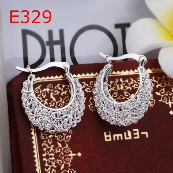 

Plated Silver Earrings Fashion Jewelry Earrings Beautiful Earrings High Quality Hollow Weave Flower Earrings KDE329 wf qn