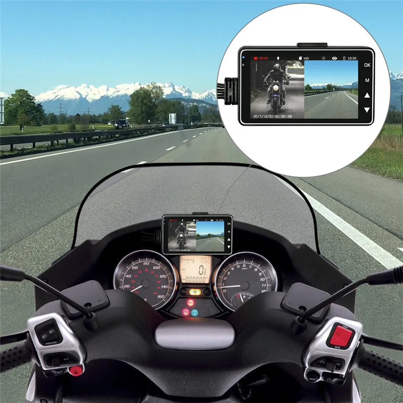 Motorcycle font b Camera b font DVR Motor Dash Cam with Special Dual track Front Rear
