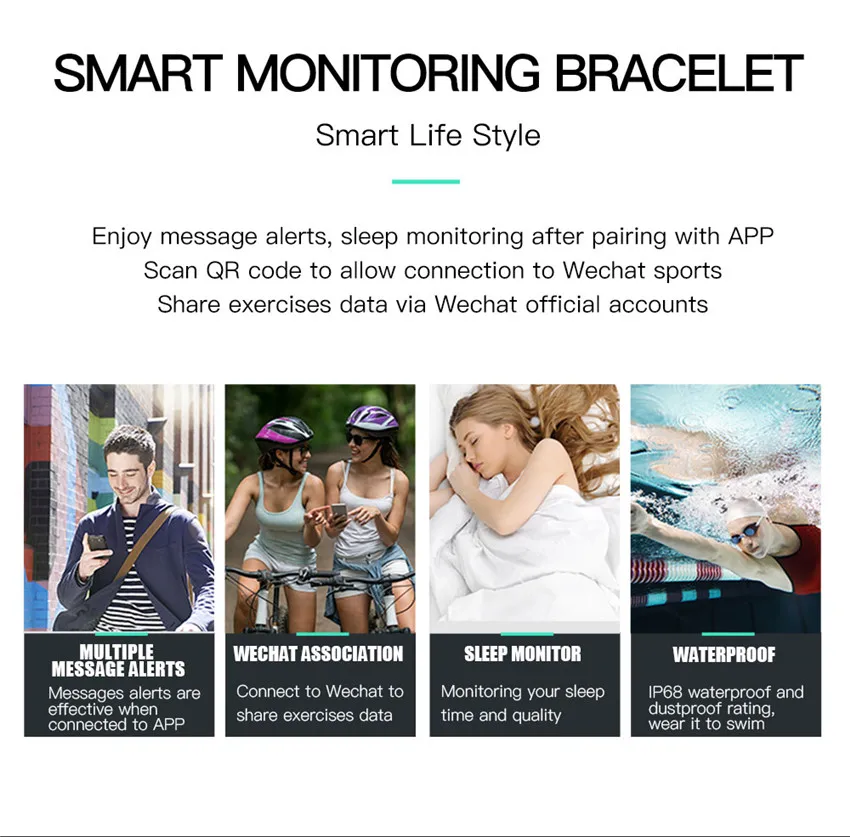 ASKMEER S4 Smart Wristband Bracelet IP68Waterproof Multi Sport Mode Smart Fitness Tracker Color Screen Dynamic Smart Health Bracelet (3)