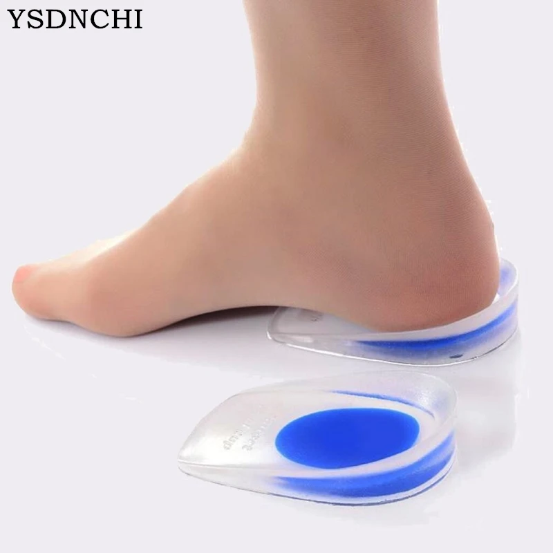 

New Fashion Liners Women Soft Rubber Gel Pain Heel Spur Quality Peds Cup Unisex Support Insoles Cushion Increased ShoePad Q047