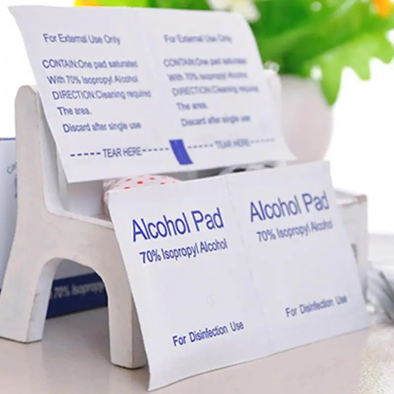 

100pcs Disposable Alcohol Pads Alcohol Wipes Sterilization Nail cleaning First Aid Antiseptic Cleanser Cleaning Sterili @