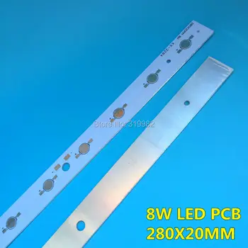 

50 Pcs LED High power PCB Board Lamp Panel Aluminum Heatsink 8W Lumen Plate Rectangle LED Light Base 280x20mm