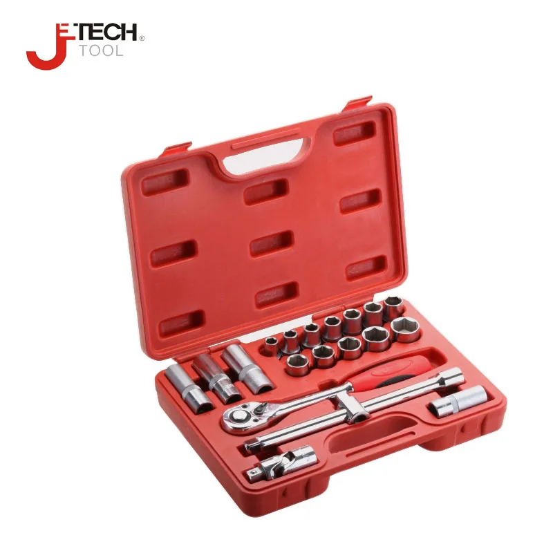 Jetech 20pcs 1/2 DR metric impact deep socket wrench set with ratchet